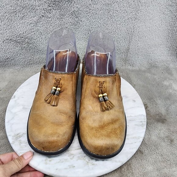 Ariat Shoes Womens Size 7 Mendocino Tassel Clog Brown Leather Slip-On *Read* - Picture 7 of 14